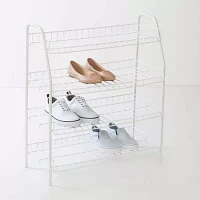 Honey-Can-Do White Steel 4-Shelf Shoe Rack