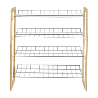 Honey-Can-Do Natural And Chrome 4-Tier 4-Shelf Shoe Rack