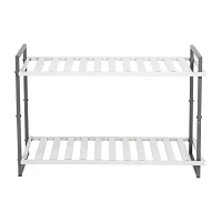 Honey-Can-Do Gray 2-Tier Metal 2-Shelf Shoe Rack