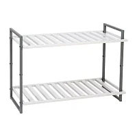 Honey-Can-Do Gray 2-Tier Metal 2-Shelf Shoe Rack