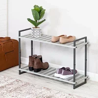 Honey-Can-Do Gray 2-Tier Metal 2-Shelf Shoe Rack