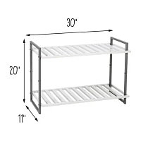 Honey-Can-Do Gray 2-Tier Metal 2-Shelf Shoe Rack