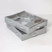 Honey-Can-Do Grey Shoe 2-pc. 12-Compartment Underbed Storage