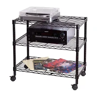 Honey-Can-Do Black 3-Tier Media Shelf Cart