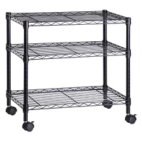 Honey-Can-Do Black 3-Tier Media Shelf Cart