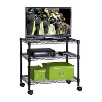 Honey-Can-Do Black 3-Tier Media Shelf Cart