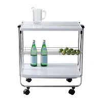 Honey-Can-Do White And Chrome Folding Kitchen Shelf Cart