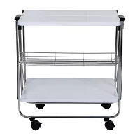 Honey-Can-Do White And Chrome Folding Kitchen Shelf Cart