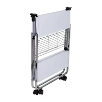 Honey-Can-Do White And Chrome Folding Kitchen Shelf Cart