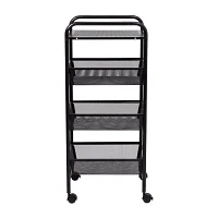 Honey-Can-Do Black Metal Mesh 3-Drawer Shelf Cart