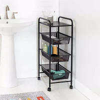 Honey-Can-Do Black Metal Mesh 3-Drawer Shelf Cart