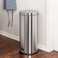 Honey-Can-Do 30l Stainless Steel Round Step Trash Can