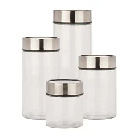 Honey-Can-Do Stainless Steel And Clear Glass 4-pc. Canister