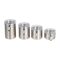 Honey-Can-Do Clear And Stainless Steel 4-pc. Canister