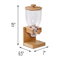 Honey-Can-Do 17.5oz  Natural Bamboo Single Dry Food Dispenser