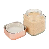 Honey-Can-Do Copper Lid Clear Glass 3-pc. Canister