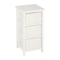 Honey-Can-Do Small White 3-Drawer 3-Compartment Rectangular Drawer Storage