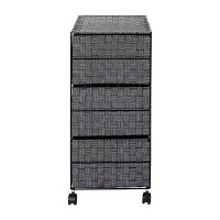 Honey-Can-Do Rolling Black Woven 3-Drawer 3-Compartment Rolling Rectangular Drawer Storage