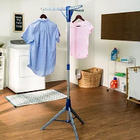 Honey-Can-Do Blue & Chrome Tripod Folding Drying Rack