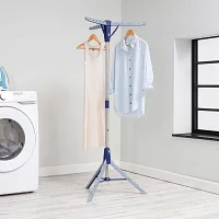 Honey-Can-Do Blue & Chrome Tripod Folding Drying Rack