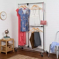 Honey-Can-Do Chrome 2-Tier Rolling Garment Rack