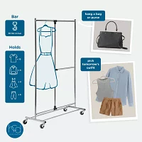 Honey-Can-Do Chrome 2-Tier Rolling Garment Rack