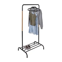 Honey-Can-Do Black & Natural With Shoe Shelf Garment Rack