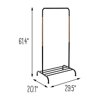 Honey-Can-Do Black & Natural With Shoe Shelf Garment Rack