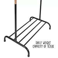 Honey-Can-Do Black & Natural With Shoe Shelf Garment Rack