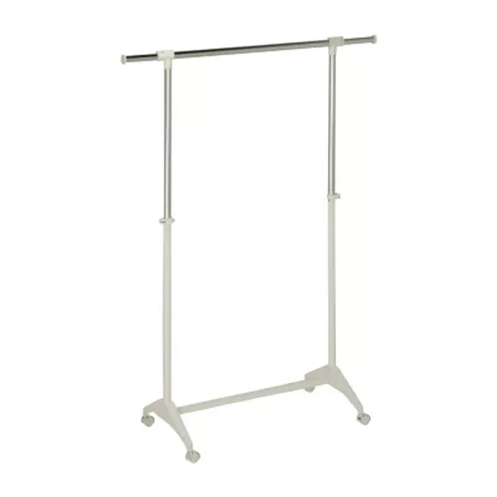 Honey-Can-Do White Expandable Rolling Garment Rack