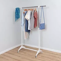 Honey-Can-Do White Expandable Rolling Garment Rack