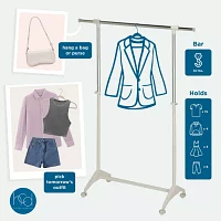 Honey-Can-Do White Expandable Rolling Garment Rack