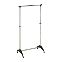 Honey-Can-Do Chrome & Black Adjustable Rolling Garment Rack