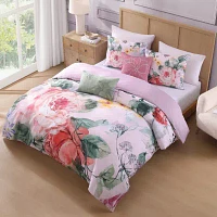 Bebejan Cool Pink Roses 5-pc. Midweight Reversible Comforter Set