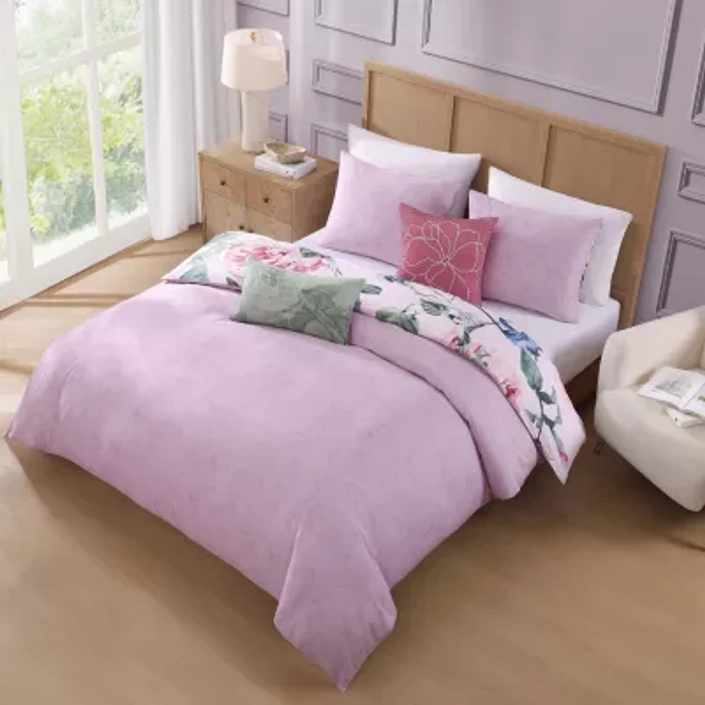 Bebejan Cool Pink Roses 5-pc. Midweight Reversible Comforter Set