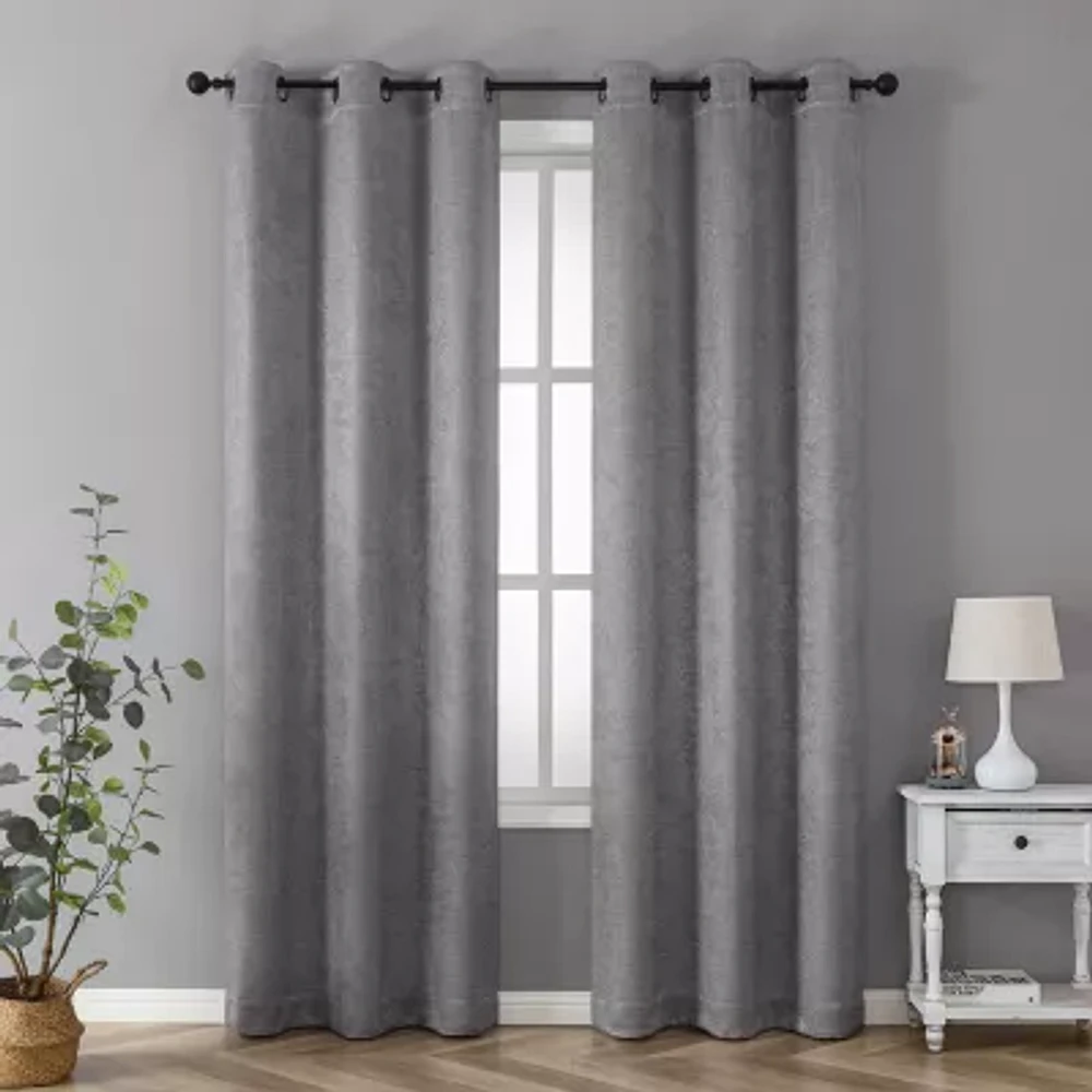 Regal Home Vista Embossed Grommet Top Energy Saving Blackout Set of 2 Curtain Panels