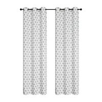 Regal Home Vance Printed Energy Saving Blackout Grommet Top Set of 2 Curtain Panel