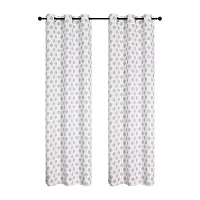 Regal Home Vance Printed Energy Saving Blackout Grommet Top Set of 2 Curtain Panel