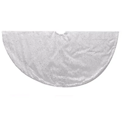 Kurt Adler 48" Silver Glitter Swirl Tree Skirt