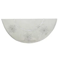 Kurt Adler 54" Ivory With Crystal Lace Snowflakes Tree Skirt