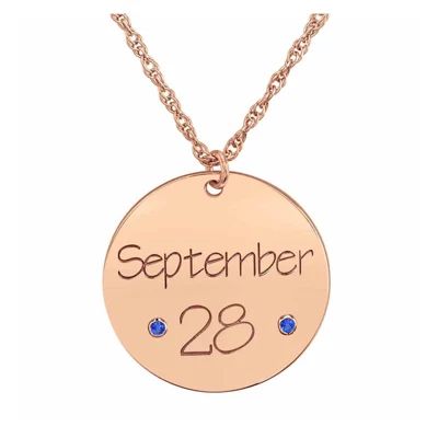 Personalized Birthstone Date Pendant Necklace