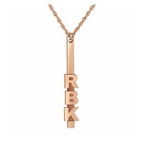 Personalized Initials Vertical Bar Pendant Necklace