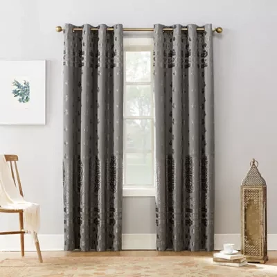 Sun Zero Elidah Energy Saving Blackout Grommet Top Single Curtain Panel