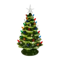 Kurt Adler 12.8-Inch Battery-Operated Led Ceramic Pink Christmas Tree Tabletop Decor