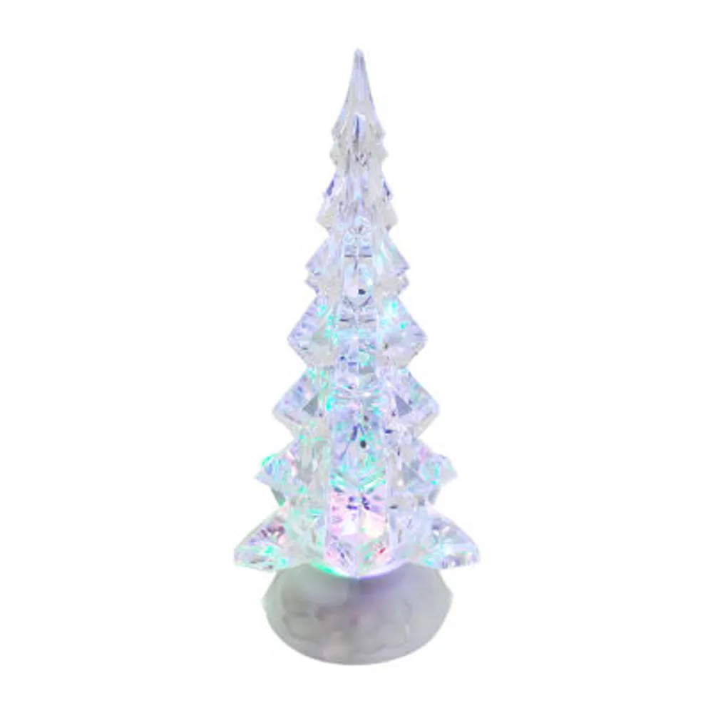 Kurt Adler 10.25-Inch Battery-Operated Led Clear Tree With Motion Christmas Tabletop Decor