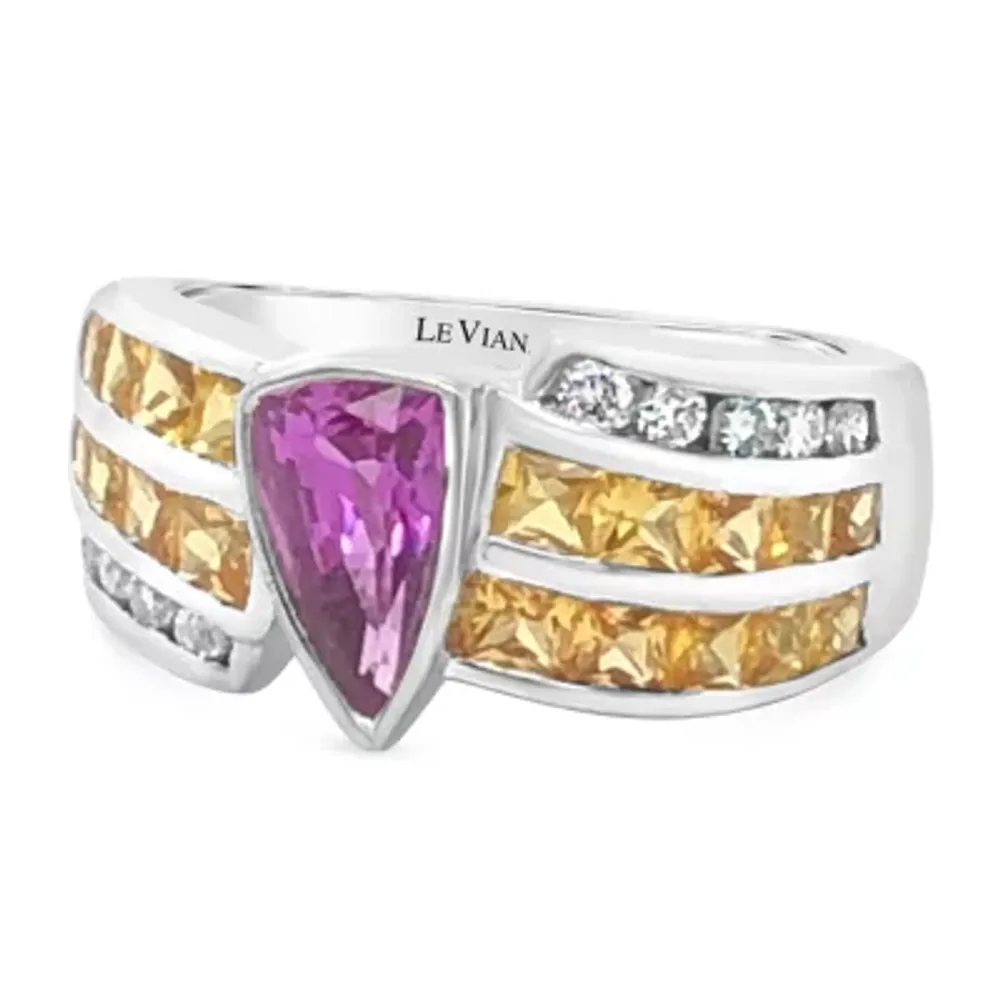 Le Vian® Grand Sample Sale™ Ring featuring Bubble Gum Pink Sapphire™ Yellow Sapphire Vanilla Diamonds® set in 18K Vanilla Gold®