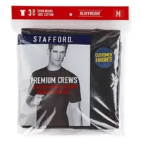 Stafford Heavyweight Mens 3 Pack Short Sleeve Crew Neck T-Shirt Tall