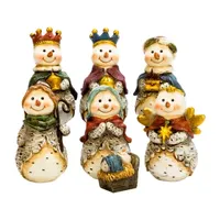 Kurt Adler 6-Inch Resin Snowman 7-pc. Christmas Figurine