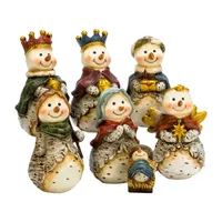 Kurt Adler 6-Inch Resin Snowman 7-pc. Christmas Figurine