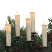 Kurt Adler Battery-Operated White flameless LED 5-Light Warm Christmas Candle